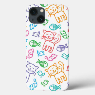 猫パターン iPhone 13ケース