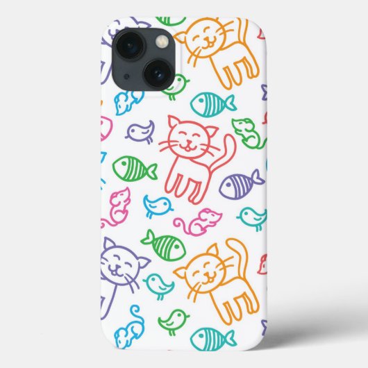 猫パターン Case-Mate iPhoneケース (裏面)
