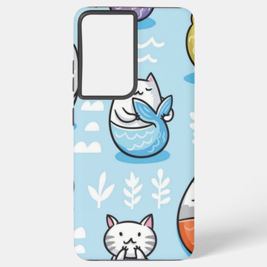 猫パターン SAMSUNG GALAXYケース (裏面)