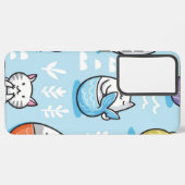 猫パターン SAMSUNG GALAXYケース (左側面)