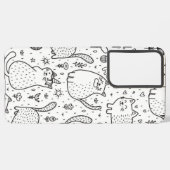 猫パターン SAMSUNG GALAXYケース (左側面)