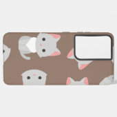 猫パターン SAMSUNG GALAXYケース (左側面)