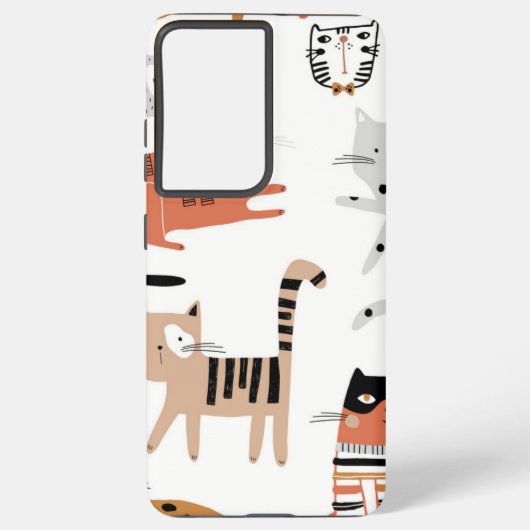 猫パターン SAMSUNG GALAXYケース (裏面)
