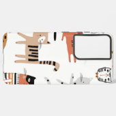 猫パターン SAMSUNG GALAXYケース (左側面)