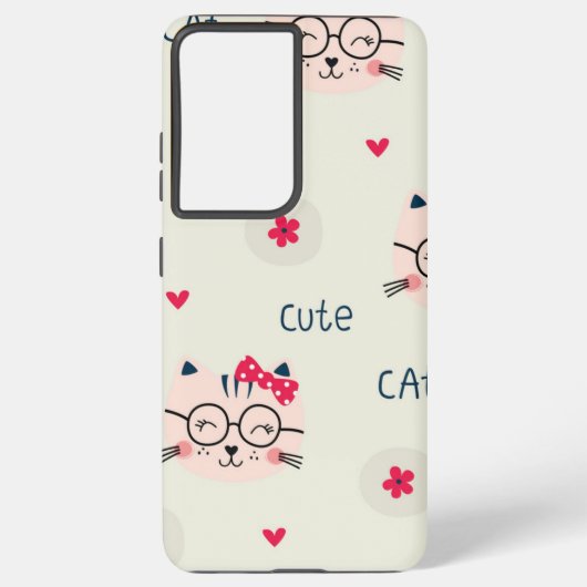 猫パターン SAMSUNG GALAXYケース (裏面)