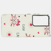 猫パターン SAMSUNG GALAXYケース (左側面)