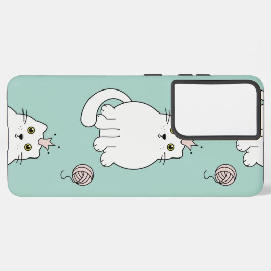 猫パターン SAMSUNG GALAXYケース (左側面)