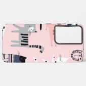 猫パターン SAMSUNG GALAXYケース (左側面)