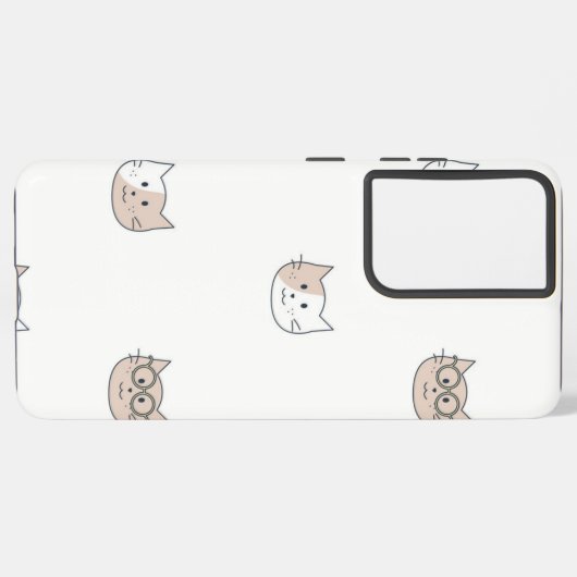 猫パターン SAMSUNG GALAXYケース (左側面)