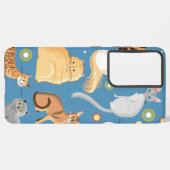 猫パターン SAMSUNG GALAXYケース (左側面)