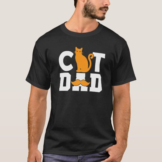 猫パパおもしろい猫 Tシャツ (正面)