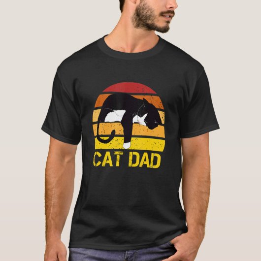 猫パパのための父の日お祝い メンズ Tシャツ (正面)