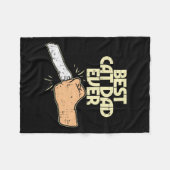 猫パパエバおもしろいキッテンペットオーナーオーナーパパメンズ フリースブランケット (正面(横))