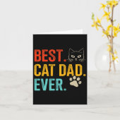 猫パパエバーヴィンテージレトロ父の日の誕生田 カード (黄色い花)