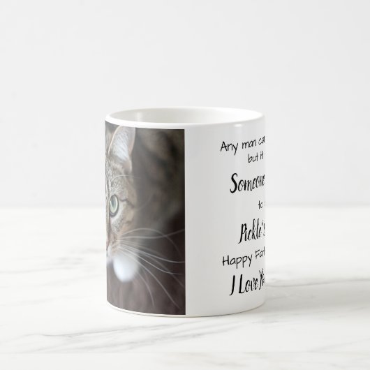 猫パパカスタムペット写真父の日 コーヒーマグカップ (中央)