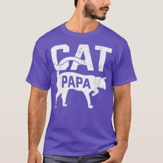 猫パパキッテンペット飼いニャー父の日  Tシャツ