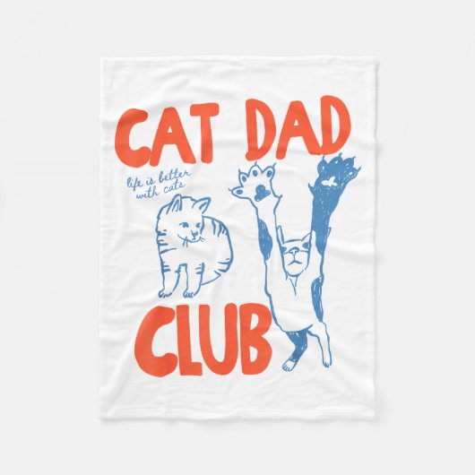 猫パパクラブ ネコと一緒が幸せ 父の日 フリースブランケット (正面)