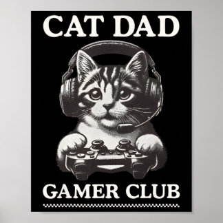 猫パパゲーマークラブビデオゲームゲーミングキャットプレーヤーF ポスター