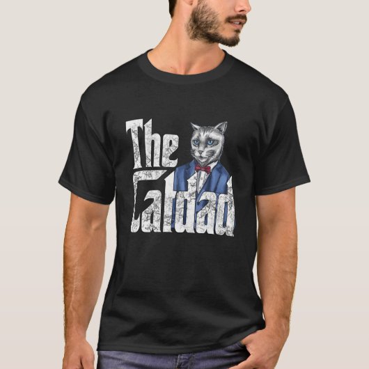 猫パパザ猫熱狂する父親子猫パパ Tシャツ (正面)