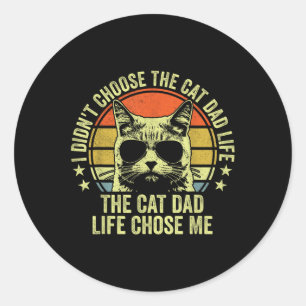 猫パパシャ男性へツキャッおもしろいトパパファーザーズDay C ラウンドシール