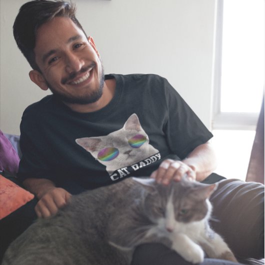 猫パパダディカッコいいサングラスメンズTシャツ Tシャツ