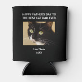 猫パパハッピーファーザー・デイ黒写真 缶クーラー (正面)