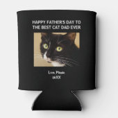 猫パパハッピーファーザー・デイ黒写真 缶クーラー (裏面)