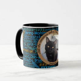 猫パパバレンタイン写真とワードクラウド マグカップ