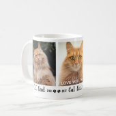 猫パパパーソナライズされた3モダン写真父の日 コーヒーマグカップ (正面左)