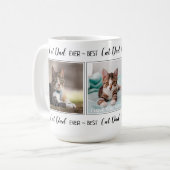 猫パパパーソナライズされた3写真父の日 コーヒーマグカップ (正面左)