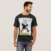 猫パパヒーローTシャツ - "僕がヒーローで、彼女が Tシャツ (正面フル)