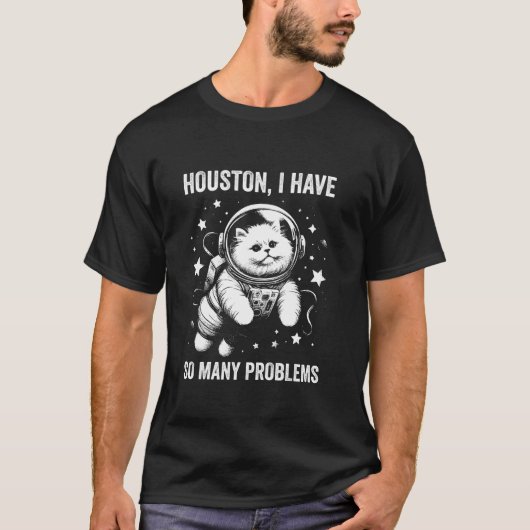 猫パパママ宇宙ヒューストン問題ラグドール Tシャツ (正面)