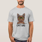 猫パパメガネ猫 Tシャツ (正面)