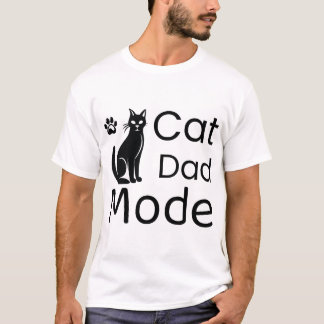 猫パパモードTシャツ、面白い猫パパギフト、クールペットオ Tシャツ