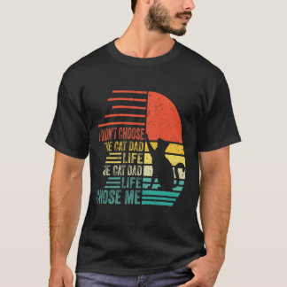 猫パパ人生を選ばなかった レトロ父の日 Tシャツ