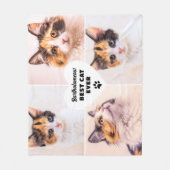 猫パパ名パーソナライズされたペット写真 フリースブランケット (正面)