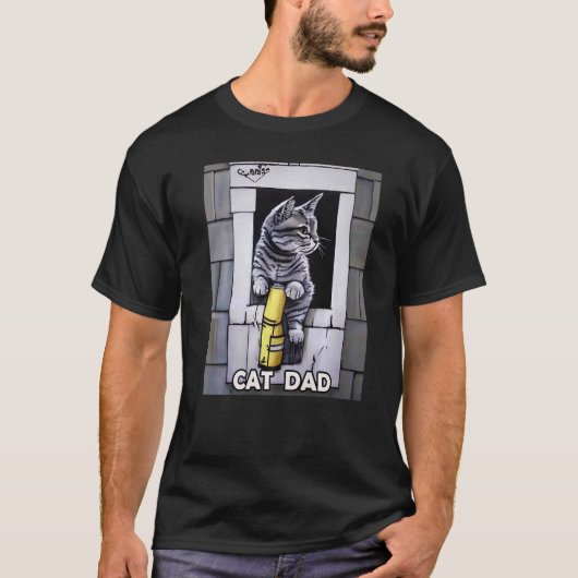 猫パパ子猫キッテンイン猫スタイル Tシャツ (正面)