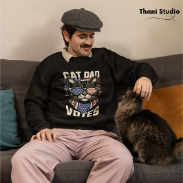 猫パパ投票可愛い選挙米国旗 スウェットシャツ