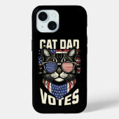 猫パパ投票可愛い選挙米国旗 Case-Mate iPhoneケース (裏面)