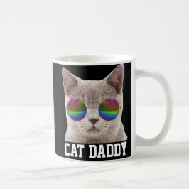 猫パパ数々の色サングラスグレー猫 コーヒーマグカップ