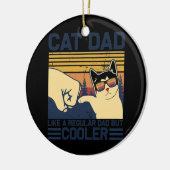 猫パパ普通のパパのようにクールおもしろいも セラミックオーナメント (左)