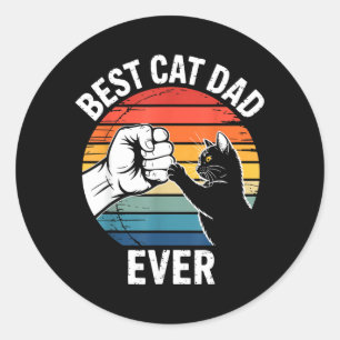 猫パパ最高のTシャツ 男性用 面白い 猫パパ 父の日 ラウンドシール