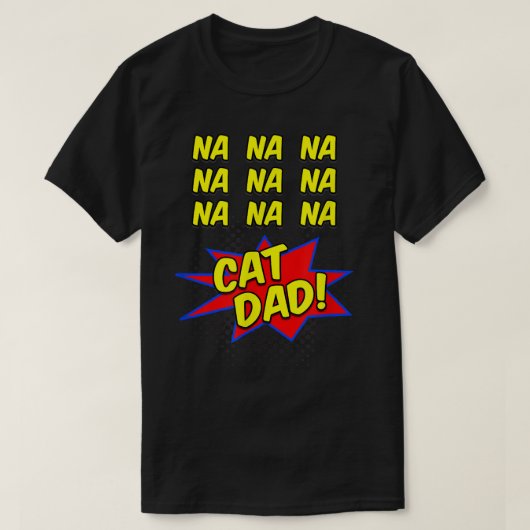 猫パパ漫画、猫の父親に笑えるシャツ Tシャツ (デザイン正面)