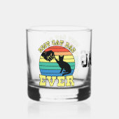 猫パパ父おもしろい名前をカスタムするギフト ウイスキーグラス (正面)
