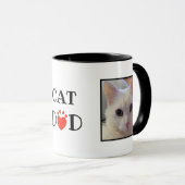 猫パパ父の日の写パーソナライズされた真 マグカップ (正面右)