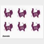 猫パパ猫好きと猫オーナーパープル ラウンドシール (シート)