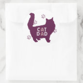 猫パパ猫好きと猫オーナーパープル ラウンドシール (バッグ)