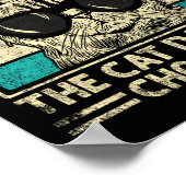 猫パパ男性へシャおもしろいツキャットパパ父の日 ポスター (角)