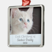 猫パパ第1回クリスマスボーイ猫DIYペルソナリズ写真 メタルオーナメント (左)