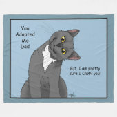 猫パパ養子父の日 フリースブランケット (正面(横))